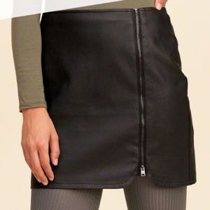 NWT hollister zip front leather mini skirt